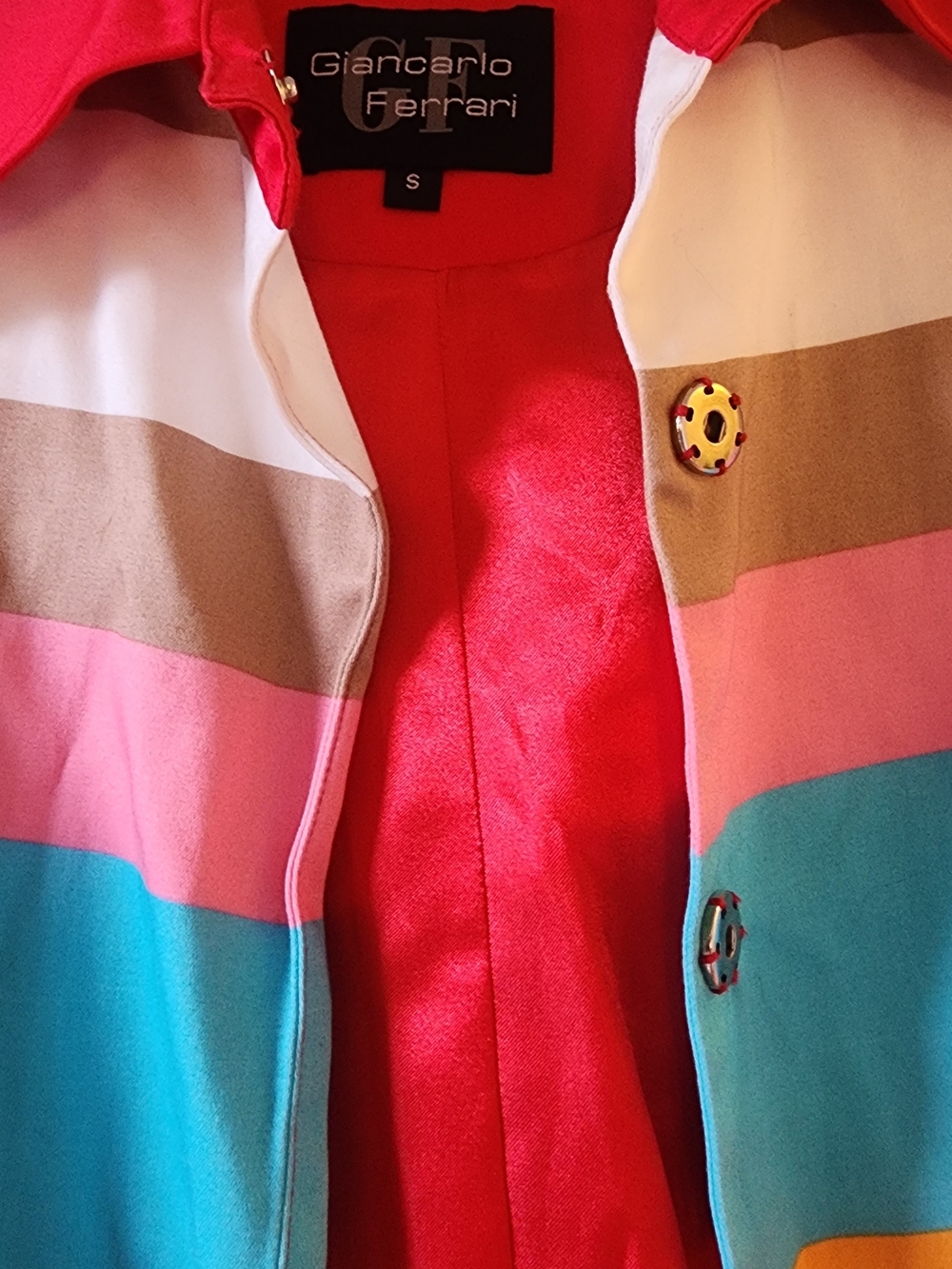 Women's Multicolor Striped Coat